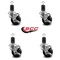 Service Caster 3'' Phenolic Swivel 1-5/8'' Expanding Stem Caster Set with Brake, 4PK SCC-EX20S314-PHS-TLB-158-4 - alternate 2